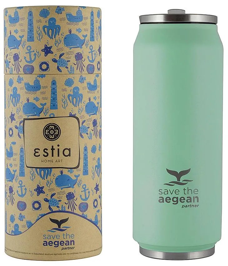 Θερμός Save The Aegean Pastel Green 500ml Estia 01-9786