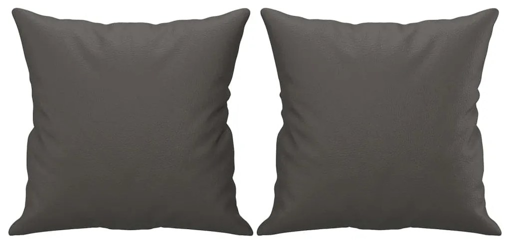 vidaXL Μαξιλάρια Διακοσμητικά 2 τεμ. Γκρι 40 x 40 εκ. Συνθετικό Δέρμα