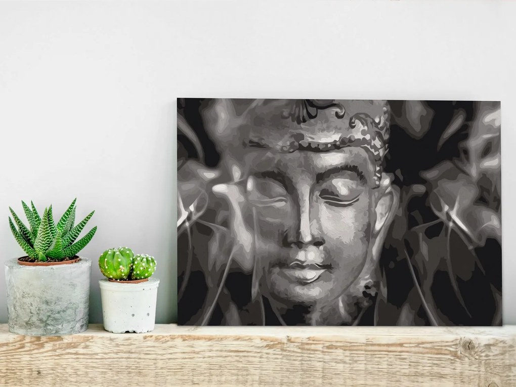 Πίνακας για να τον ζωγραφίζεις - Buddha in Black and White 60x40