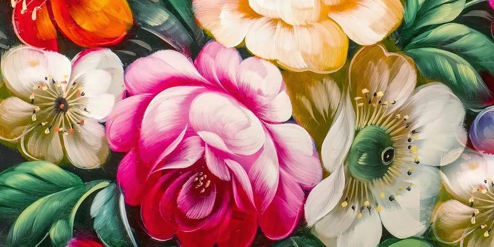Εικόνα πολύχρωμο κόσμο των λουλουδιών - 100x50