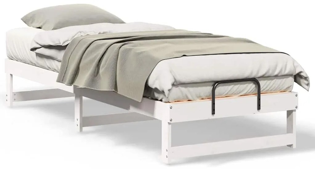 vidaXL Σκελετός Κρεβατιού Λευκό 80 x 210 cm Στερεά ξυλεία πεύκου