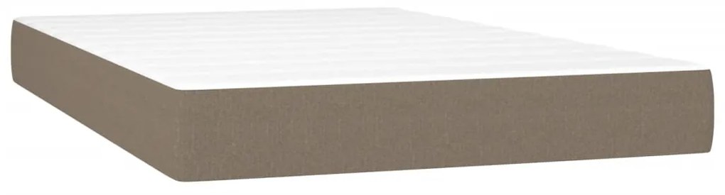 vidaXL Κρεβάτι Boxspring με Στρώμα Taupe 120x200 εκ. Υφασμάτινο