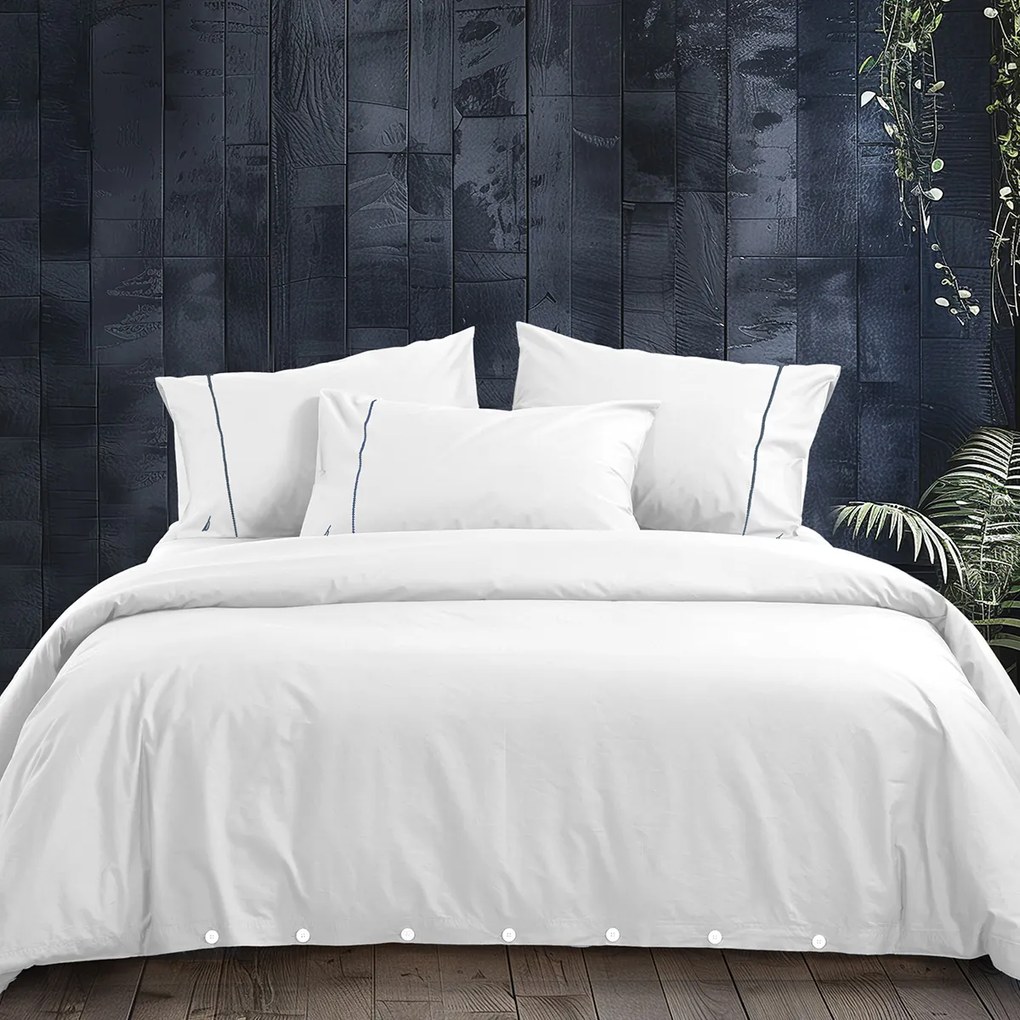 Παπλωματοθήκη Υπέρδιπλη (Σετ 240x220) Nautica By Nef-Nef Homeware Nau Wave Solid Λευκό