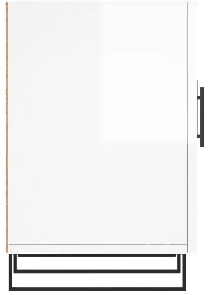 vidaXL Έπιπλο Τηλεόρασης Γυαλ. Λευκό150x30x50εκ.Επεξεργασμένο Ξύλο