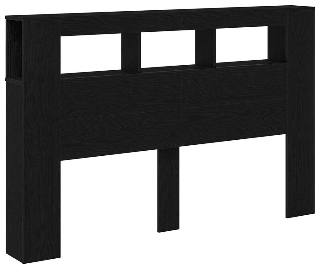 vidaXL LED Κεφαλάρι Μαύρη Δρυς 160x18,5x45 εκ Επεξεργασμένο Ξύλο