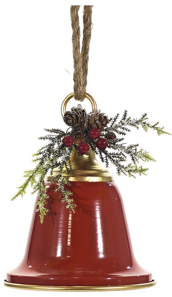 Χριστουγεννιάτικο Κρεμαστό Καμπανάκι Κόκκινο 19cm