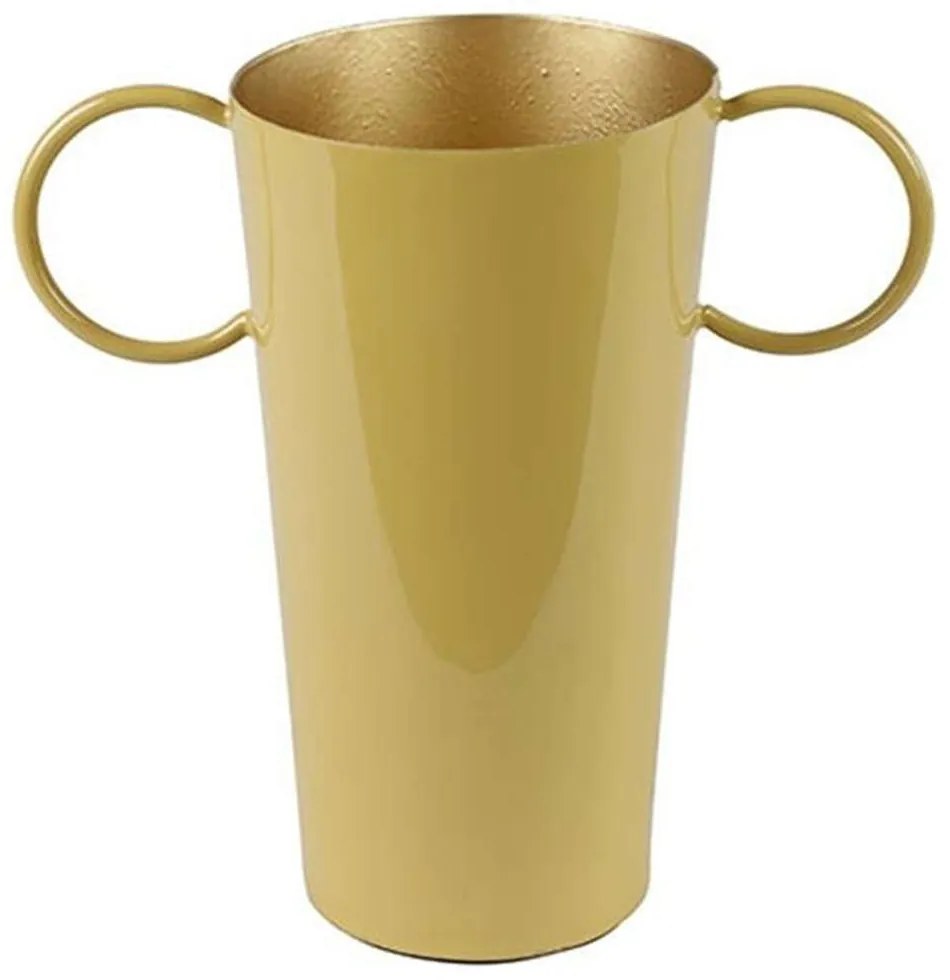 Βάζο Fido 013.796454 11x20x20cm Μεταλλικό Yellow Metal