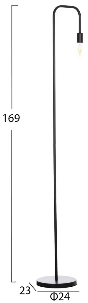 Φωτιστικό Δαπέδου KRAMER C7535.11 Μέταλλο σε Μαύρο 23x169Υ εκ. 23x24x169 εκ.