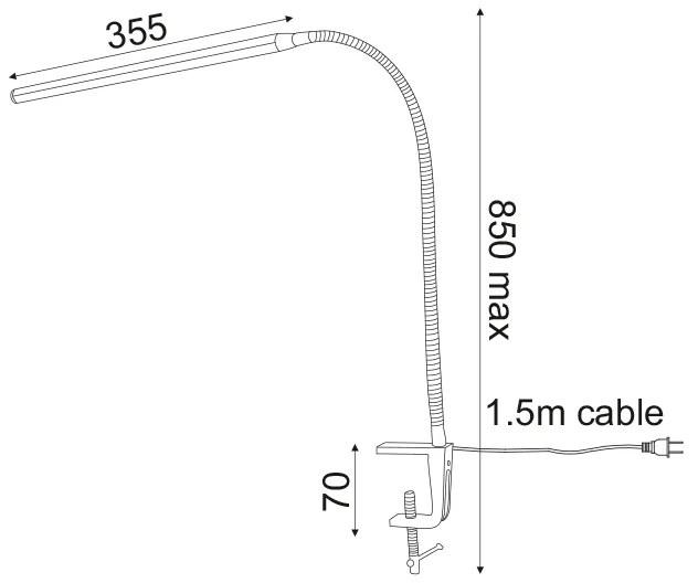 LED ΦΩΤΙΣΤΙΚΟ ΓΡΑΦ 5W 4000Κ ΑΦΗΣ ΧΡΥΣ ΜΕ ΣΠΙΡΑΛ+ΣΦΙΓΚΤ 230V H85.5 DELGADO - 16055LEDGOC - 1.5W - 20W - 16055LEDGOC