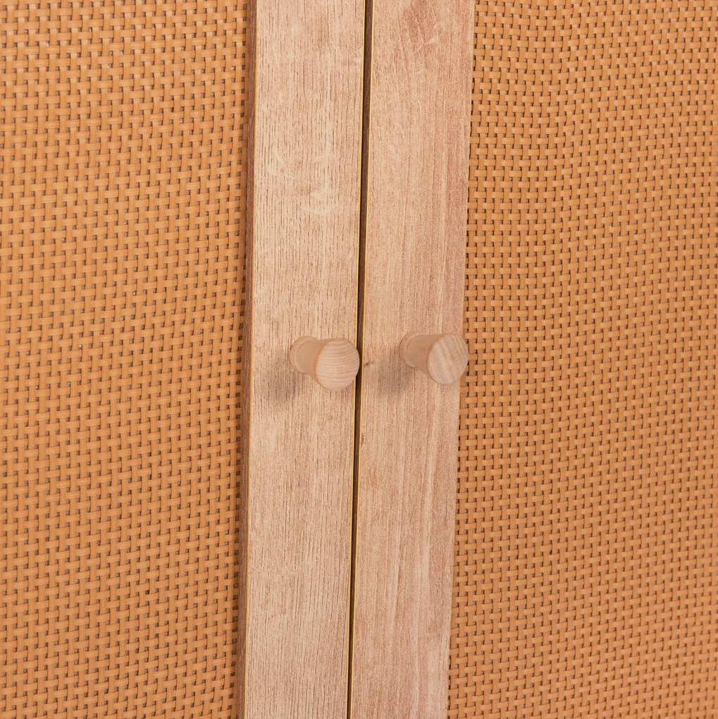 ΜΠΟΥΦΕΣ COLM HM9440.11 ΜΕΛΑΜΙΝΗΣ &amp; ΣΥΝΘΕΤΙΚΟ RATTAN ΣΤΙΣ 4 ΠΟΡΤΕΣ 160x39,5x71Yεκ.