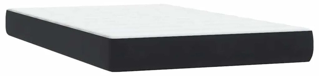 vidaXL Κρεβάτι Boxspring με Στρώμα Μαύρο 1120x210 εκ. Βελούδινο