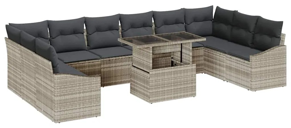 vidaXL Σετ Καναπέ Κήπου 11 pcs Ανοιχτό γκρι 100 x 55 x 73 εκ