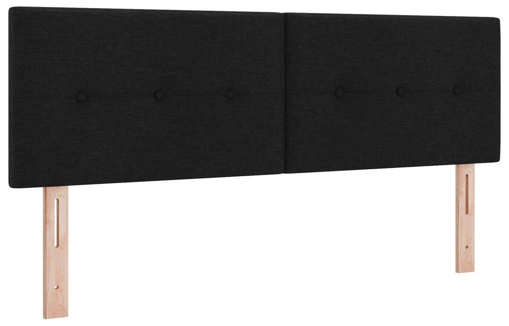 vidaXL Κρεβάτι box spring με στρώμα Μαύρο 140x190 εκ. Υφασμάτινο