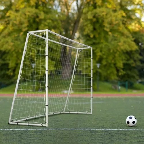 VEVOR Soccer Rebound Trainer, 8x6FT Iron Soccer Training Equipment, Sports Football Rebounder Wall with Double-Sided Rebounding Net &amp; Goal, Perfect for Backyard Practicing, Solo Training, Passing