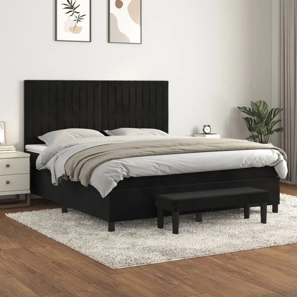 ΚΡΕΒΑΤΙ BOXSPRING ΜΕ ΣΤΡΩΜΑ ΜΑΥΡΟ 180X200 ΕΚ. ΒΕΛΟΥΔΙΝΟ 3137979