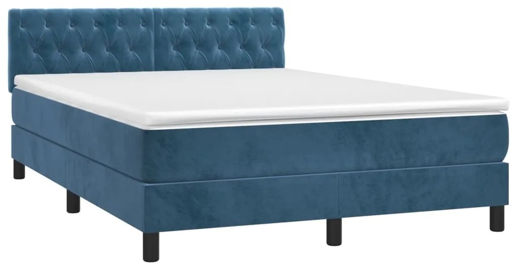 ΚΡΕΒΑΤΙ BOXSPRING ΜΕ ΣΤΡΩΜΑ ΣΚΟΥΡΟ ΜΠΛΕ 140X190 ΕΚ. ΒΕΛΟΥΔΙΝΟ 3141483