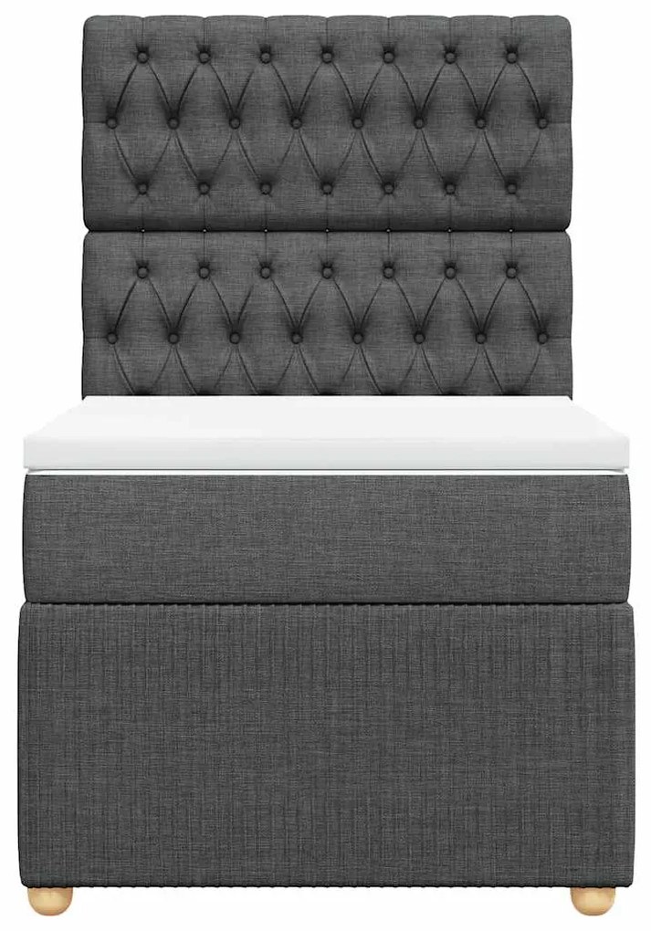 vidaXL Κρεβάτι Boxspring με Στρώμα Σκούρο Γκρι 80x200 εκ. Υφασμάτινο