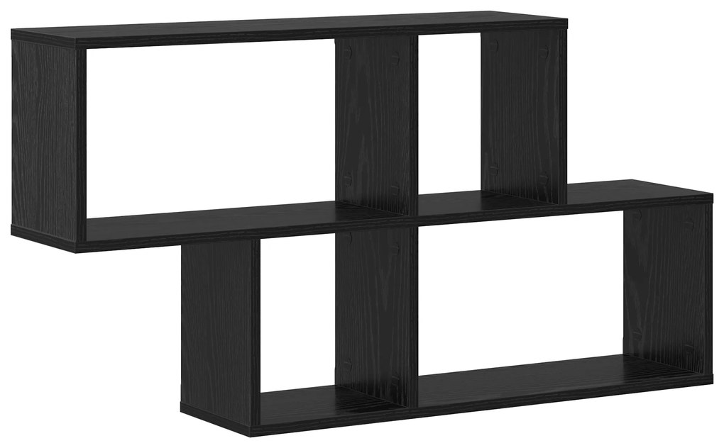 vidaXL Ράφι Τοίχου Μαύρη Δρυς 100x20x53 εκ. Επεξεργασμένο Ξύλο