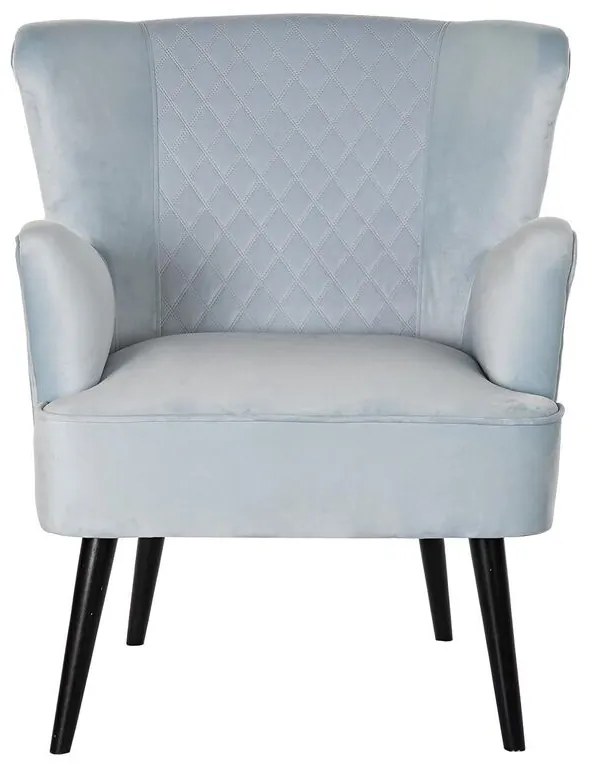 Πολυθρόνα DKD Home Decor Μαύρο Μέταλλο Sky μπλε (76 x 76 x 82 cm)