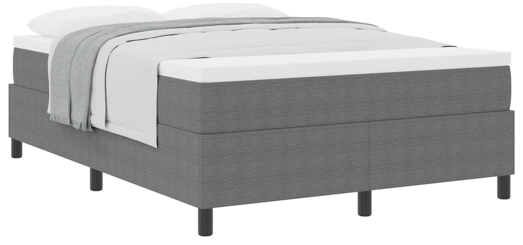 vidaXL Κρεβάτι Box Spring με Στρώμα σε Ανοιχτό Γκρι, 160 x 200 εκ., από βελούδο.