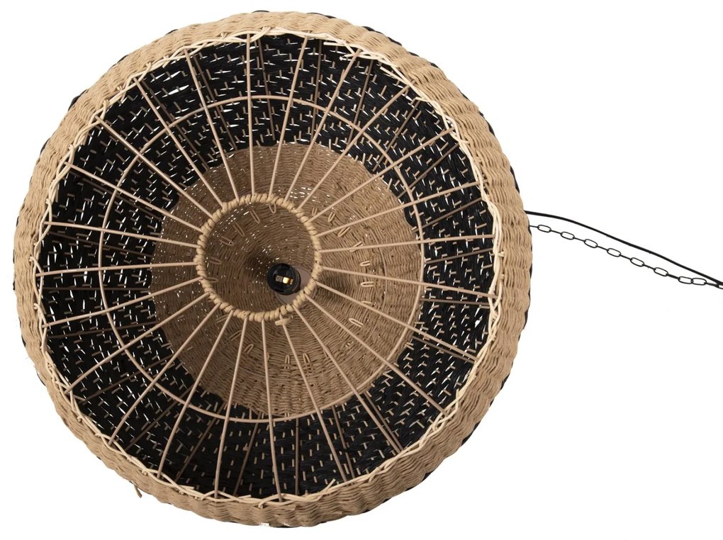 Φωτιστικό Οροφής Κρεμαστό C4354 Φυσικό Rattan - Paper Rope σε Φυσικό -Μαύρο Φ54x42-145Υεκ. 54x54x145 εκ.