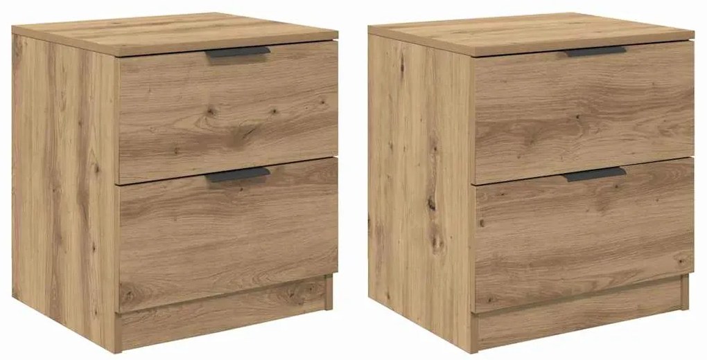 vidaXL Κομοδίνο 2 pcs artisan δρυς 45 x 39 x 50 εκ. Επεξεργασμένο ξύλο