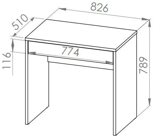 Τραπέζι γραφείου Madison 133, Με συρτάρια, Αριθμός συρταριών: 1, 79x83x51cm, 24 kg, Άσπρο | Epipla1.gr