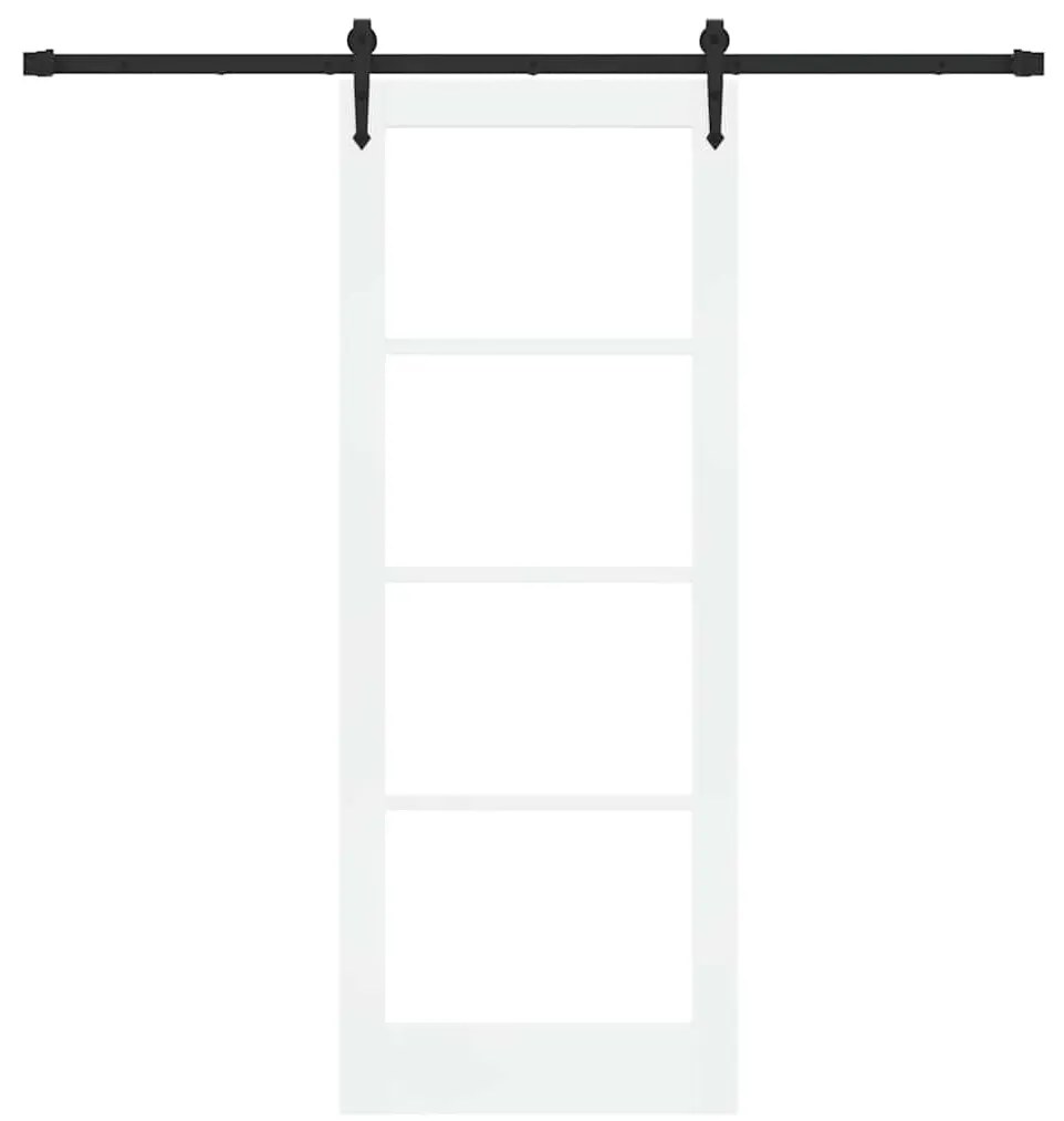 vidaXL Ολισθητή Πόρτα Χειροκίνητος Λευκό 78 x 202 εκ. Ξύλο και μέταλλο