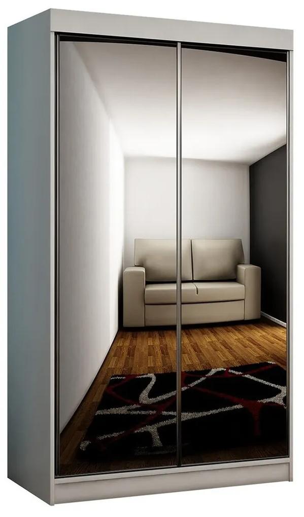 Ντουλάπα Dover 102, Άσπρο, 200x100x62cm, 99 kg, Πόρτες ντουλάπας: Ολίσθηση, Αριθμός ραφιών: 5, Αριθμός ραφιών: 5 | Epipla1.gr