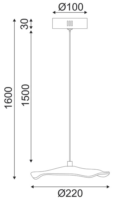 ΚΡΕΜΑΣΤΟ Φ/Σ LED 5W 3000K 400LM NINFEA ΟΡΕΙΧΑΛΚΟ ΜΕΤ/ΚΟ IP20 D22XH160CM - ZM34LEDP22BR