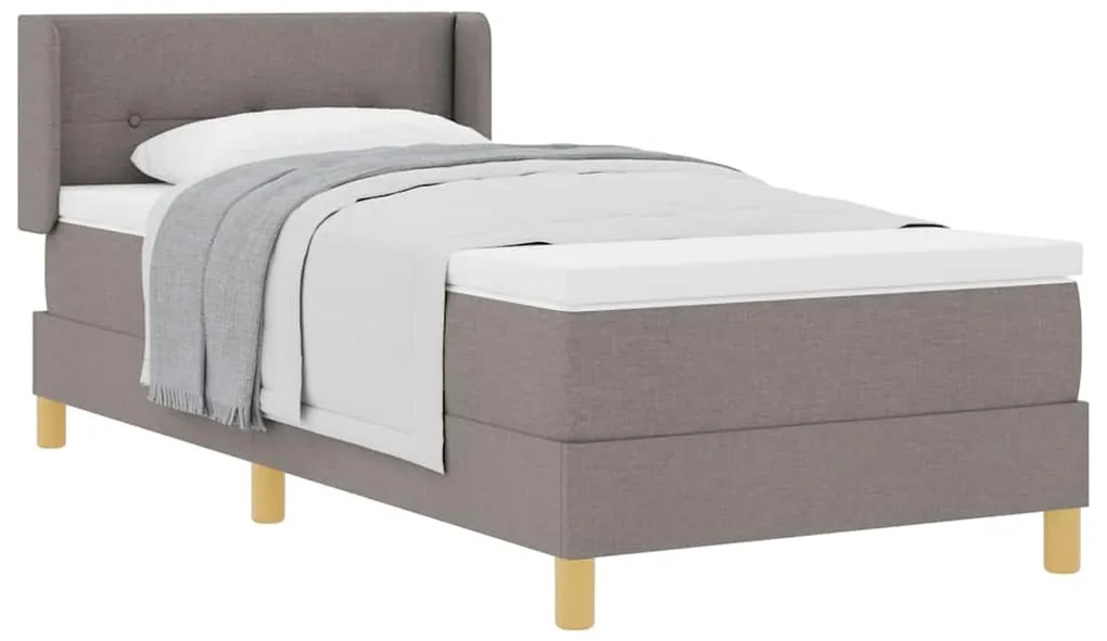 vidaXL Κρεβάτι με Ελατήρια με στρώμα Taupe 100 x 200 cm ύφασμα