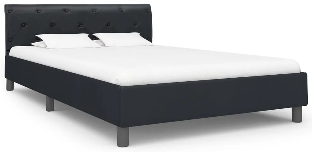 vidaXL Πλαίσιο Κρεβατιού Μαύρο 140 x 200 εκ. από Συνθετικό Δέρμα