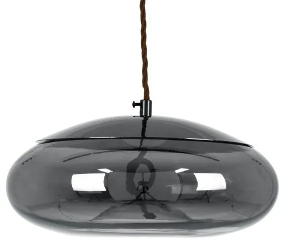 Κρεμαστό Φωτιστικό LED Φ30 Γυάλινο ΑΧΤΟΝ 2700K 500lm Οβάλ Globostar-751-Φιμέ/Smoke 00751