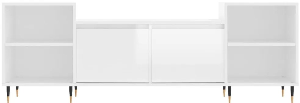 vidaXL Έπιπλο Τηλεόρασης Γυαλ. Λευκό 160x35x55 εκ. Επεξεργασμένο Ξύλο