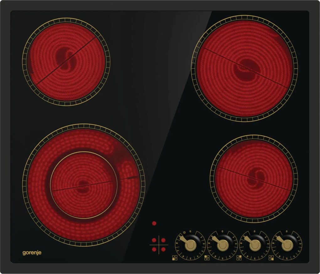 Εστία κεραμική Gorenje Classico Μαύρη EC642CLB 59.5x51x9.2 εκ.