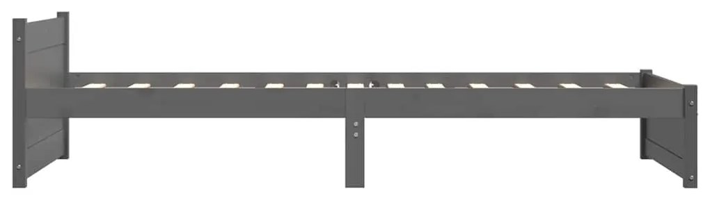 vidaXL Πλαίσιο Κρεβατιού Γκρι 75 x 190 εκ. από Μασίφ Ξύλο Small Single