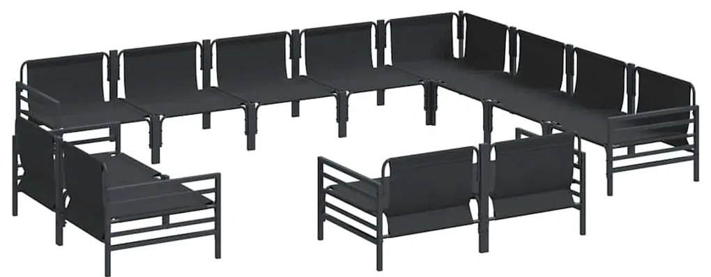 vidaXL Σετ Καναπέ Κήπου 12 pcs Ανθρακί Ατσάλι