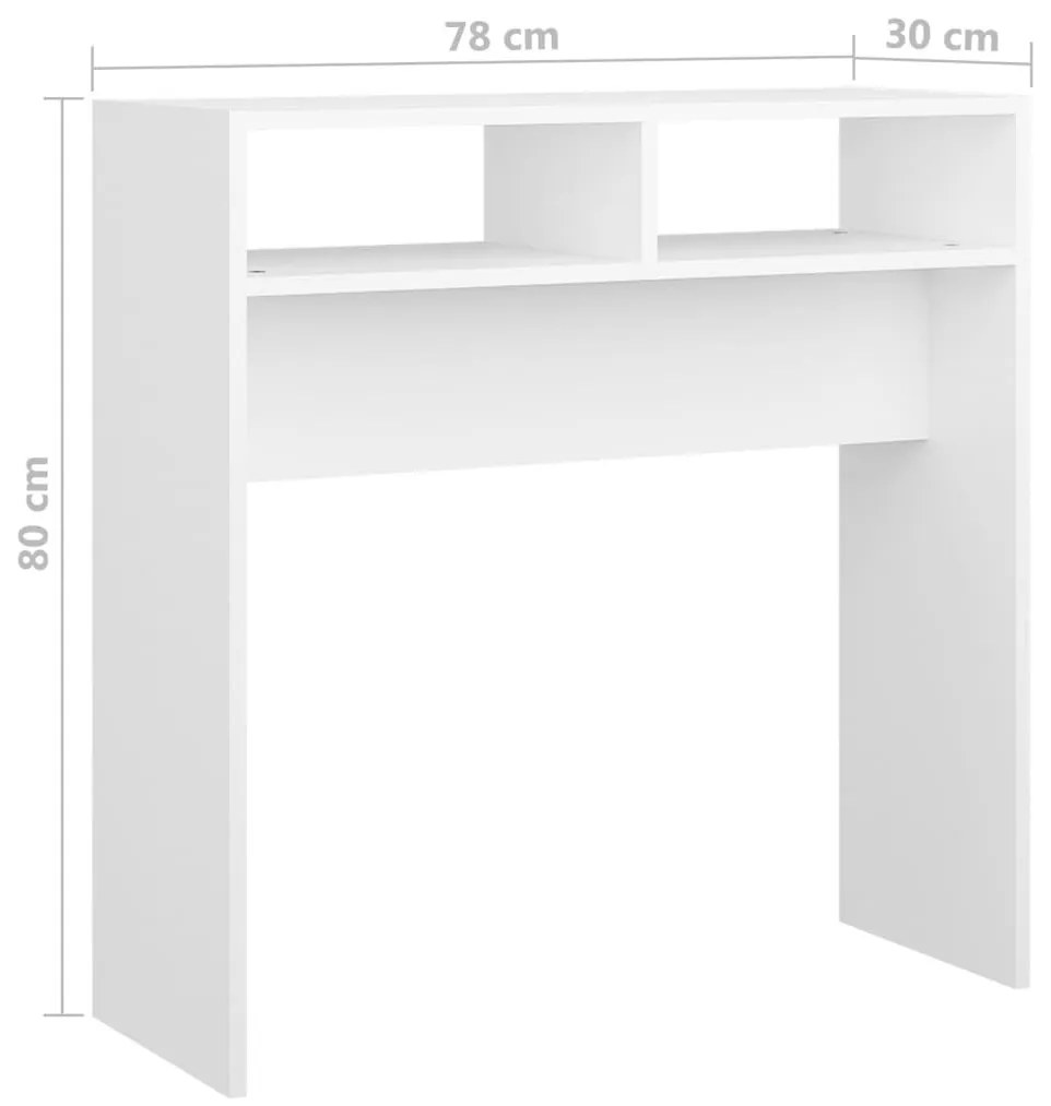 Τραπεζάκι Κονσόλα Λευκό 78 x 30 x 80 εκ. από Επεξ. Ξύλο - Λευκό