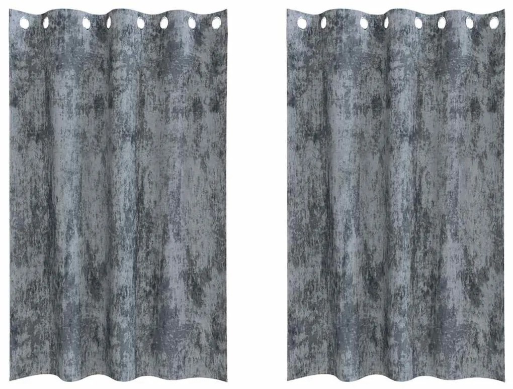 vidaXL Κουρτίνα με κουρτίνες 2 pcs Ασημί Γκρι 175 x 140 εκ. Βελούδο