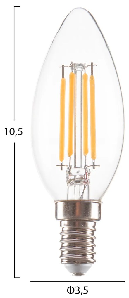 ΛΑΜΠΤΗΡΑΣ LED FILAMENT 4W E14 3000K ΔΙΑΦΑΝΟΣ DIMMABLE HM4048.01 - 5199199 - 3000K - HM4048.01