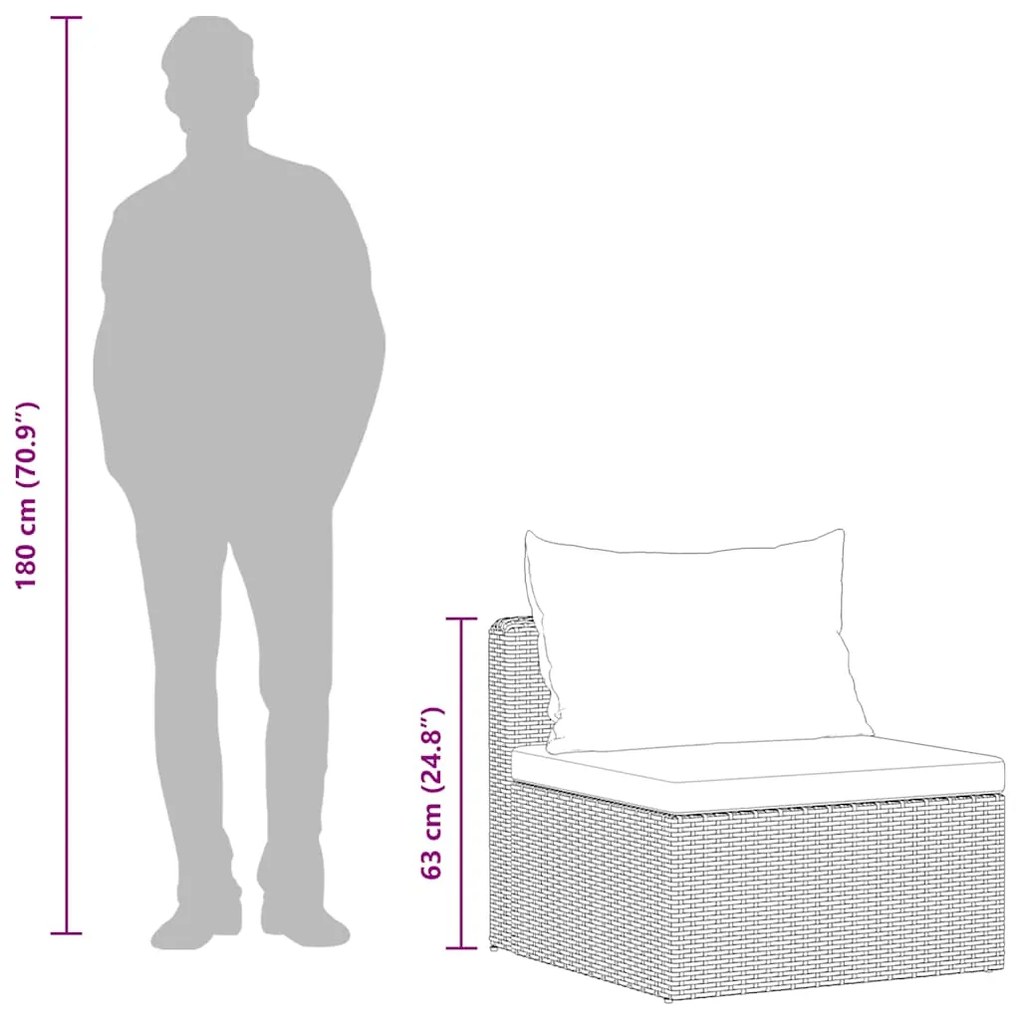 vidaXL Σαλόνι Κήπου 4 Τεμαχίων Γκρι από Συνθετικό Ρατάν με Μαξιλάρια