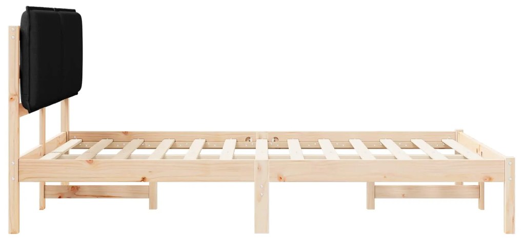 vidaXL Σκελετός Κρεβατιού με Επενδεδυμένο Κεφαλάρι Μαύρο 160 x 200 cm