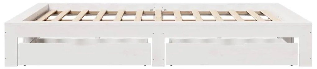 vidaXL Σκελετός Κρεβ. Χωρίς Στρώμα Λευκό 160x200 εκ Μασίφ Πεύκο