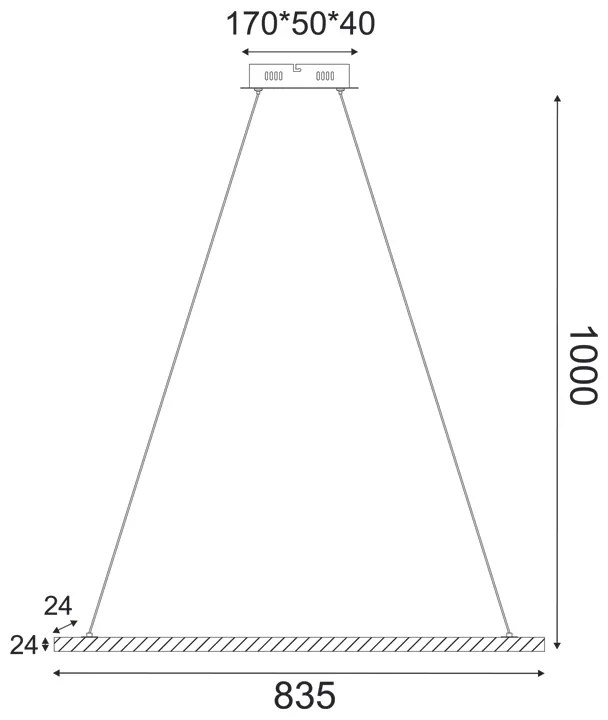 ΚΡΕΜΑΣΤΟ ΦΩΤΙΣΤΙΚΟ LED 13W 3000K 1300LM CANELA ΞΥΛΟ+ΛΕΥΚΟ ΜΕΤ/ΚΟ 83,5X8XH100CM - 1.5W - 20W - TNK299LED13P