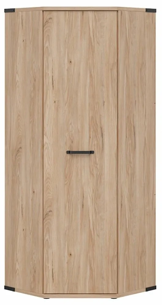 Γωνιακή ντουλάπα Boston BY109, Φλαμουριά, 198x75x75cm, 75 kg, Πόρτες ντουλάπας: Με μεντεσέδες, Αριθμός ραφιών: 4, Αριθμός ραφιών: 4 | Epipla1.gr