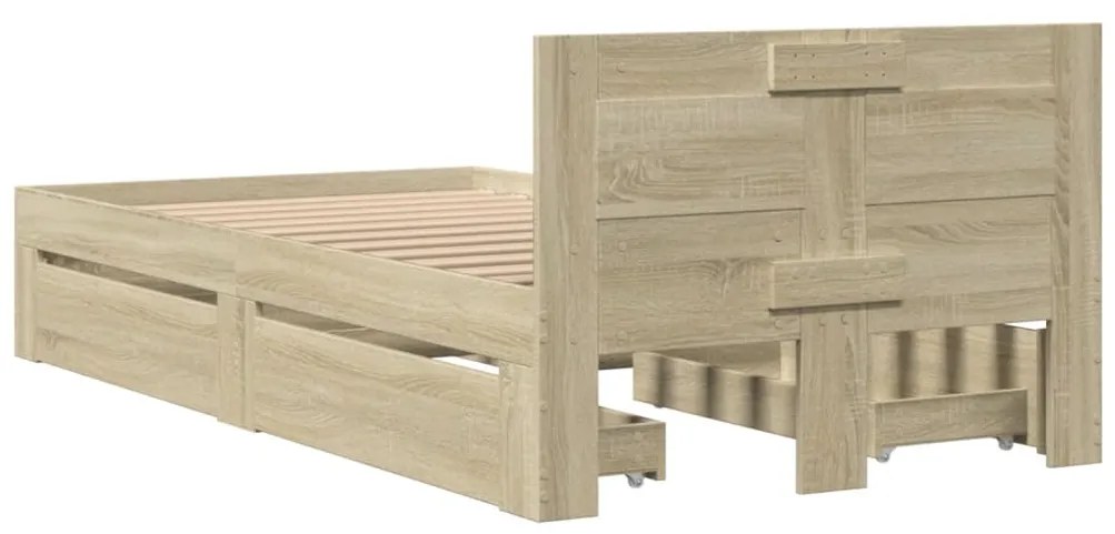 vidaXL Πλαίσιο Κρεβατιού με Κεφαλάρι Sonoma Δρυς 100x200εκ. Επεξ. Ξύλο