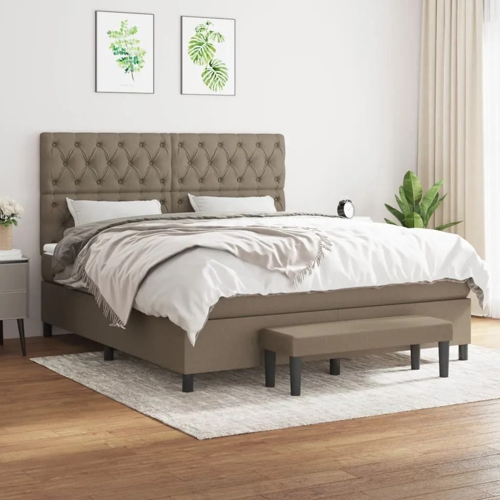 ΚΡΕΒΑΤΙ BOXSPRING ΜΕ ΣΤΡΩΜΑ TAUPE 160X200 ΕΚ. ΥΦΑΣΜΑΤΙΝΟ 3136849