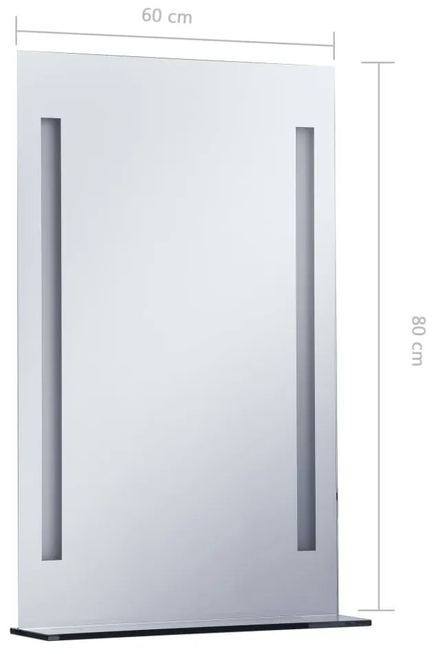 Καθρέφτης Μπάνιου Τοίχου με LED 60 x 80 εκ. - Ασήμι