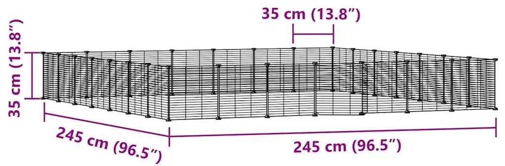 vidaXL Κλουβί Κατοικίδιων με 28 Πάνελ + Πόρτα Μαύρο 35 x 35εκ Ατσάλινο