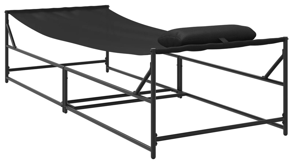 vidaXL Ξαπλώστρα Κήπου - Ανθρακί - 200x74x73 εκ. - Χάλυβας & Τεξτιλίνη